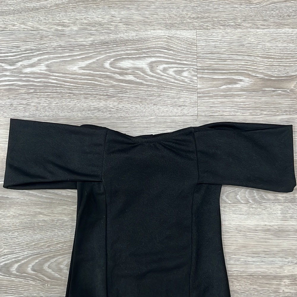 Pretty little thing black Bardot frill hem midi dress - Picture 7 of 8